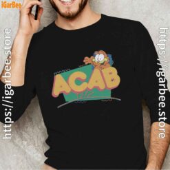 garfield acab men's black long sleeve