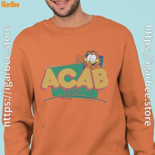 garfield acab orange sweatshirt man