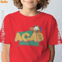 garfield acab red t shirt for youth boy
