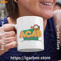 garfield acab white coffee mug