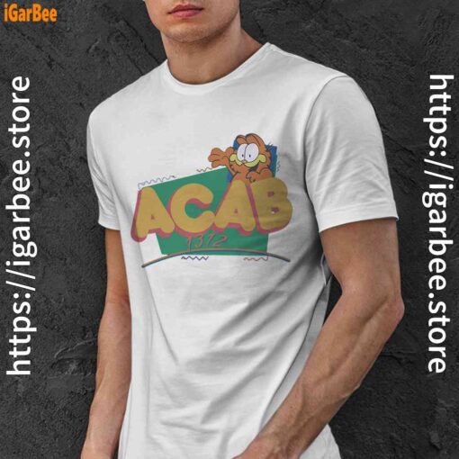 garfield acab white men shirt