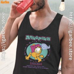 garfield aquarius black men tank tops