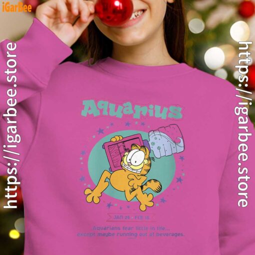 garfield aquarius girl pink sweatshirt