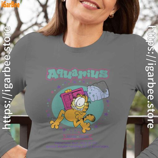 garfield aquarius gray women long sleeve