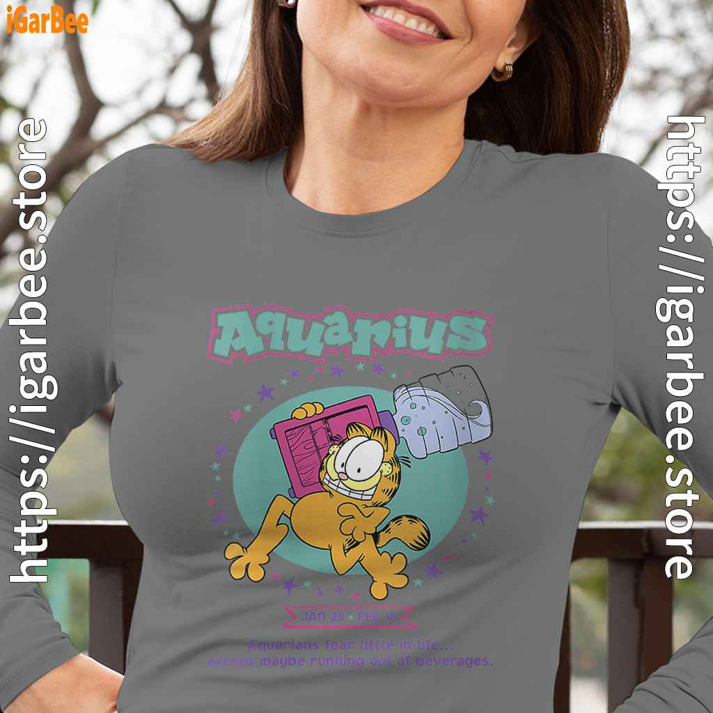 garfield aquarius gray women long sleeve garfield aquarius gray women long sleeve