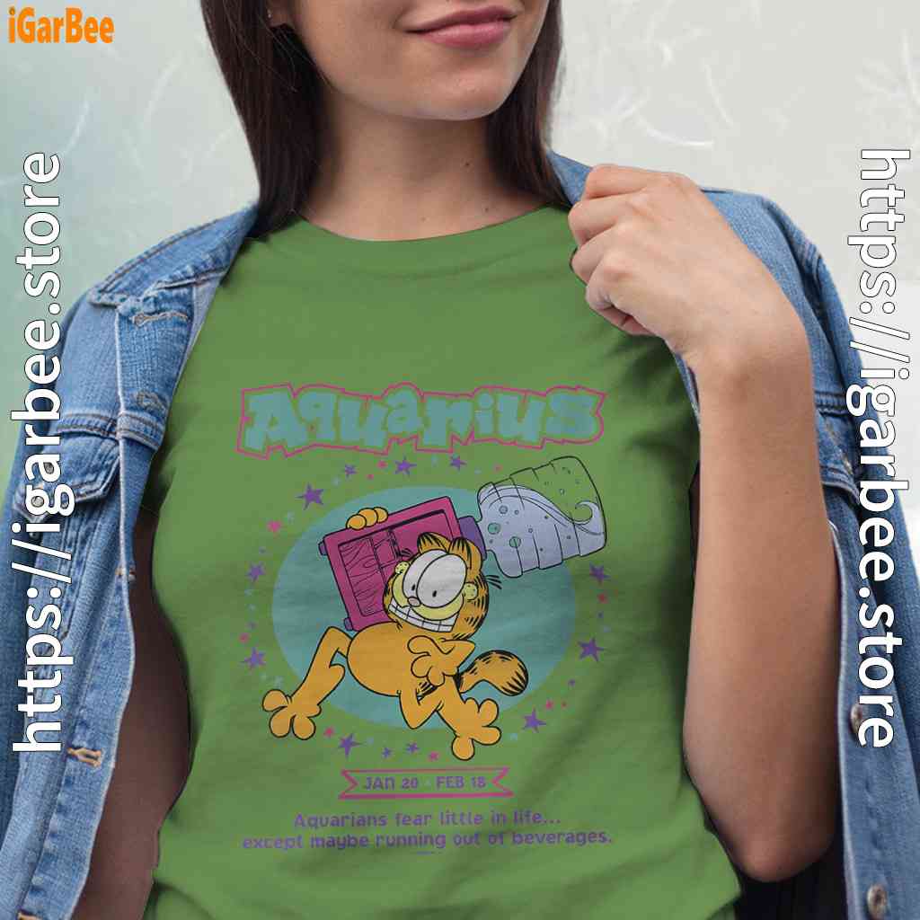 garfield aquarius green t shirt for women garfield aquarius green t shirt for women