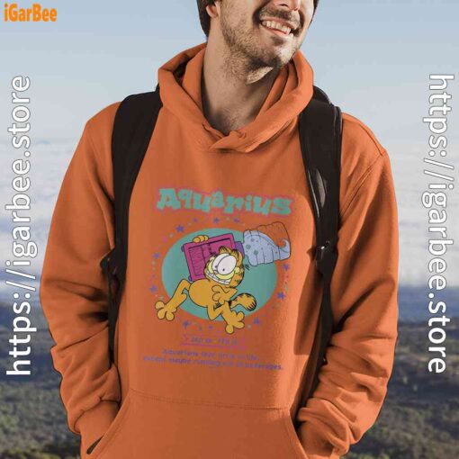 garfield aquarius orange men hoodie