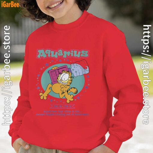 garfield aquarius red boy sweatshirt