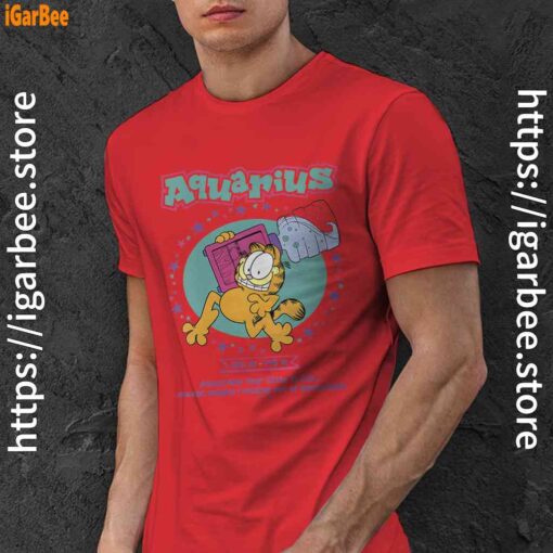 garfield aquarius red men shirt