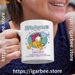 garfield aquarius white coffee mug