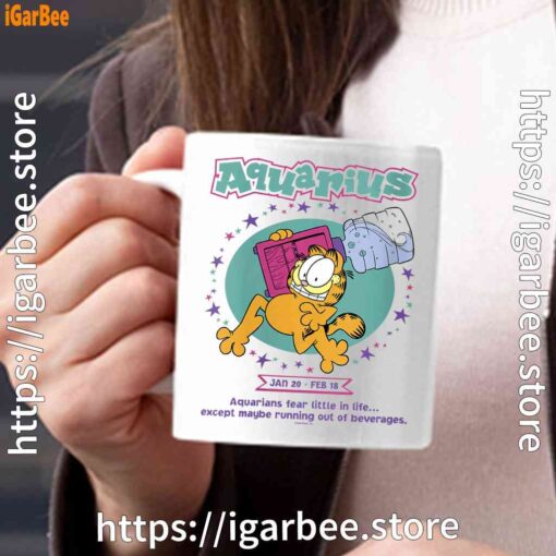 garfield aquarius white mug