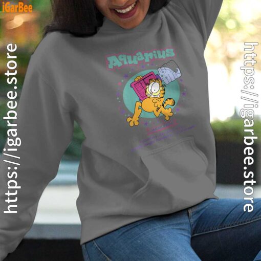 garfield aquarius women gray hoodies