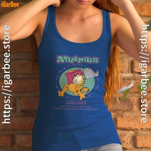 garfield aquarius women's royal tank top