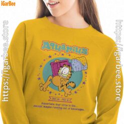 garfield aquarius yellow sweatshirt for women