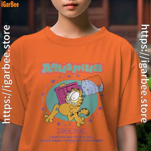 garfield aquarius youth girl orange shirt female