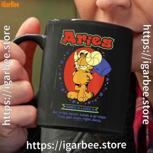 garfield aries black coffee mug