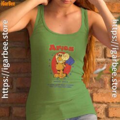 garfield aries green tank top for women