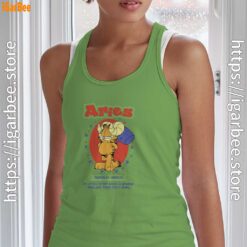garfield aries green tank top women