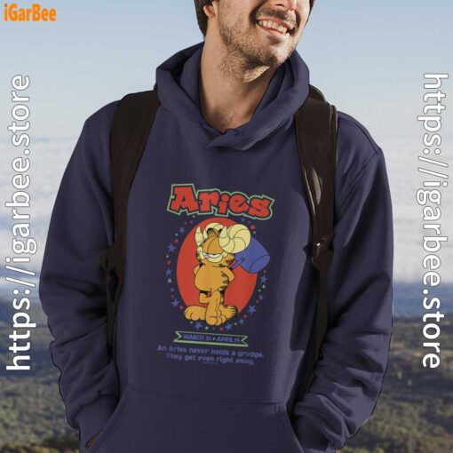 garfield aries male navy men hoodie