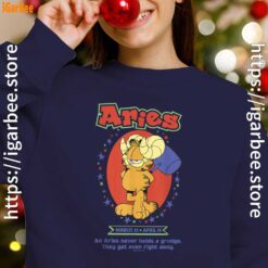 garfield aries navy sweatshirts for girl