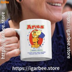 garfield aries white coffee mug