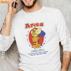 garfield aries white long sleeve for male