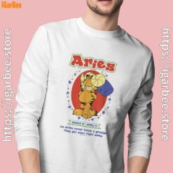 garfield aries white long sleeve with man