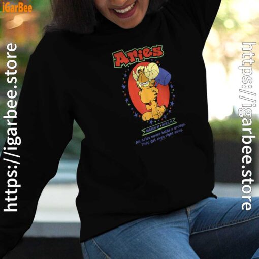 garfield aries women black hoodie