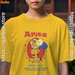 garfield aries yellow kids girl t shirts