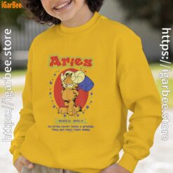garfield aries yellow sweatshirt youth boy