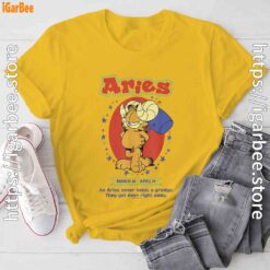 garfield aries yellow tee shirt