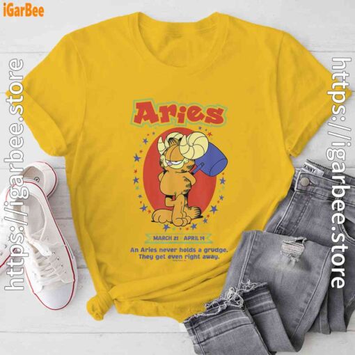 garfield aries yellow tee shirt