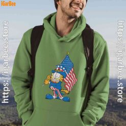 garfield black flag green men hoodie