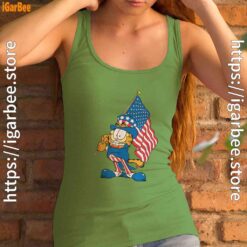 garfield black flag green tank top for women