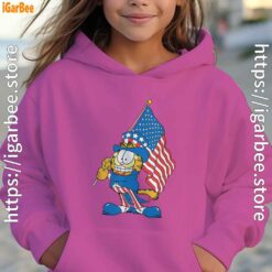 garfield black flag kids girl pink hoodies