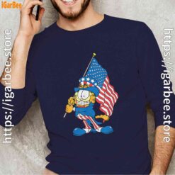 garfield black flag navy with men's long sleeve