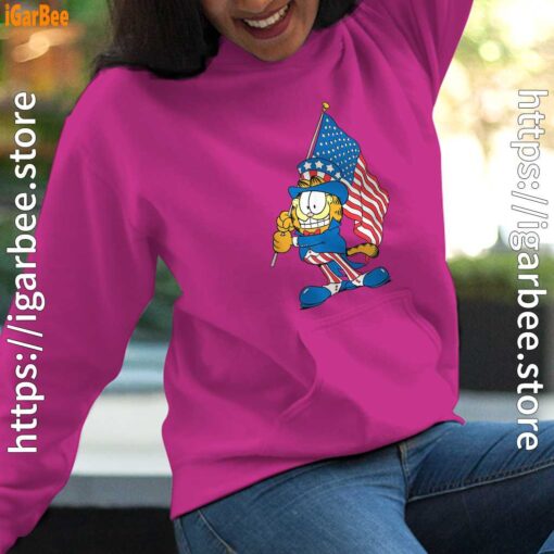 garfield black flag pink women hoodie female