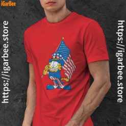 garfield black flag red men shirt
