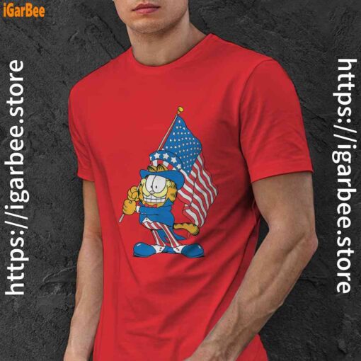 garfield black flag red men shirt