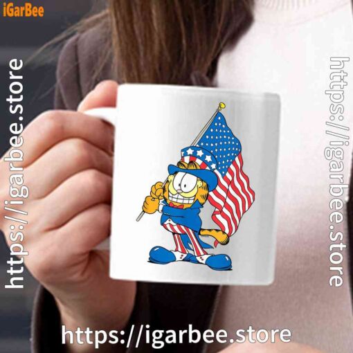 garfield black flag white mug