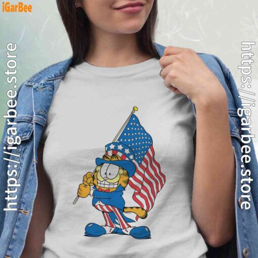 garfield black flag white shirts for women