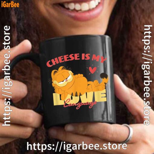 garfield cheese is my love lasagna black mug 15oz