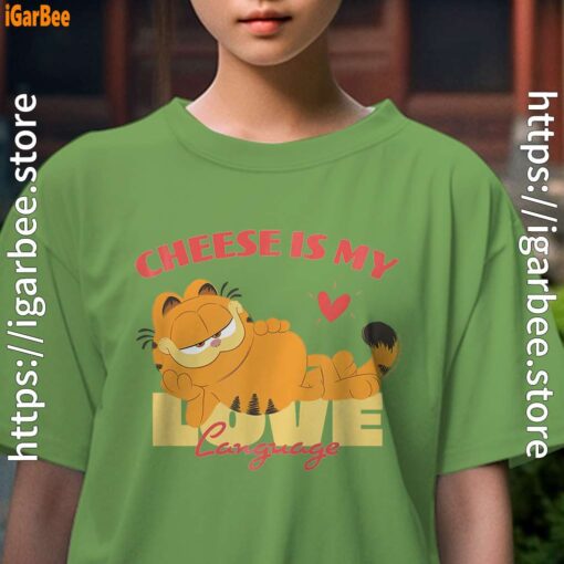 garfield cheese is my love lasagna female green tee for girl