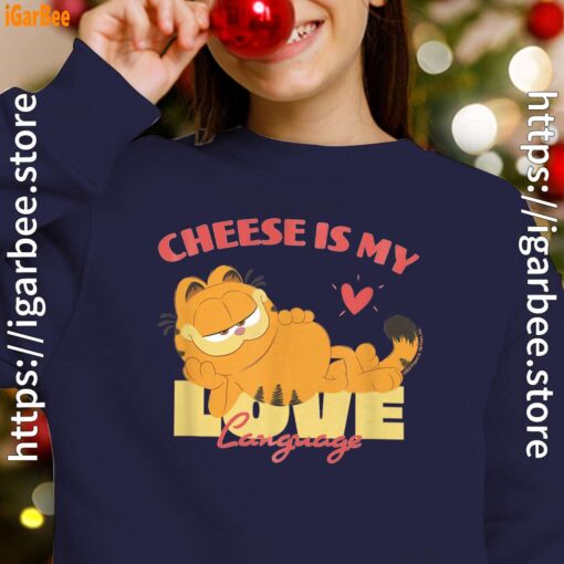 garfield cheese is my love lasagna navy sweatshirts for girl