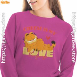 garfield cheese is my love lasagna pink women sweatshirt