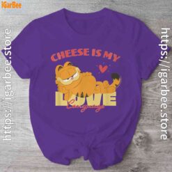 garfield cheese is my love lasagna purple shirt