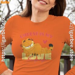 garfield cheese is my love lasagna women's long sleeve orange for female