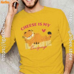 garfield cheese is my love lasagna yellow long sleeve man