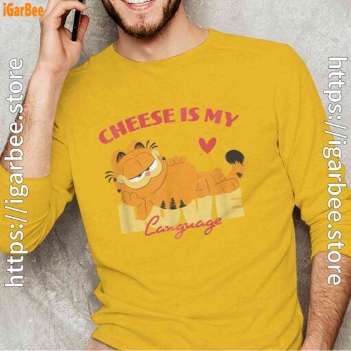 garfield cheese is my love lasagna yellow long sleeve man