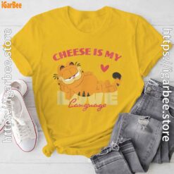 garfield cheese is my love lasagna yellow tee shirt